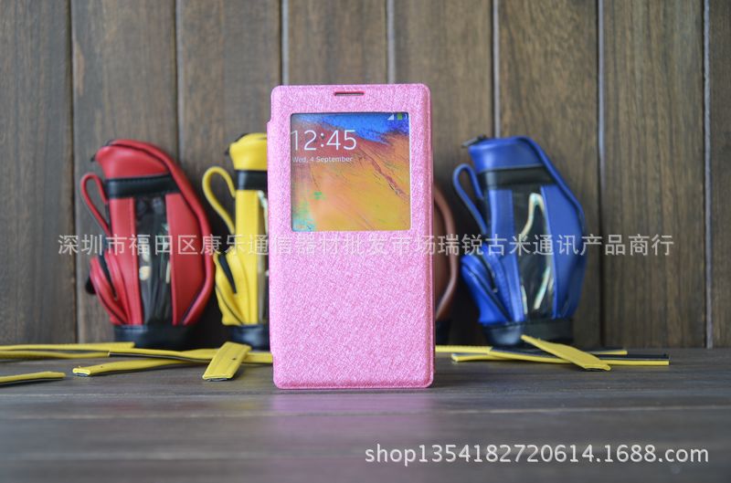 三星Note3蚕丝纹开窗手机保护套 工厂直销，品质与价格的双赢选择